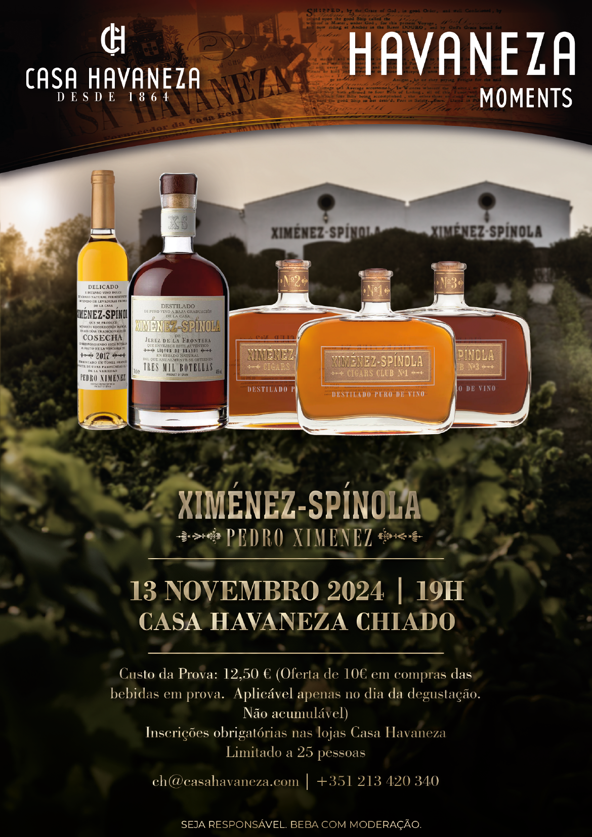 Degustação de Ximenez-Spinola na loja Casa Havaneza Chiado